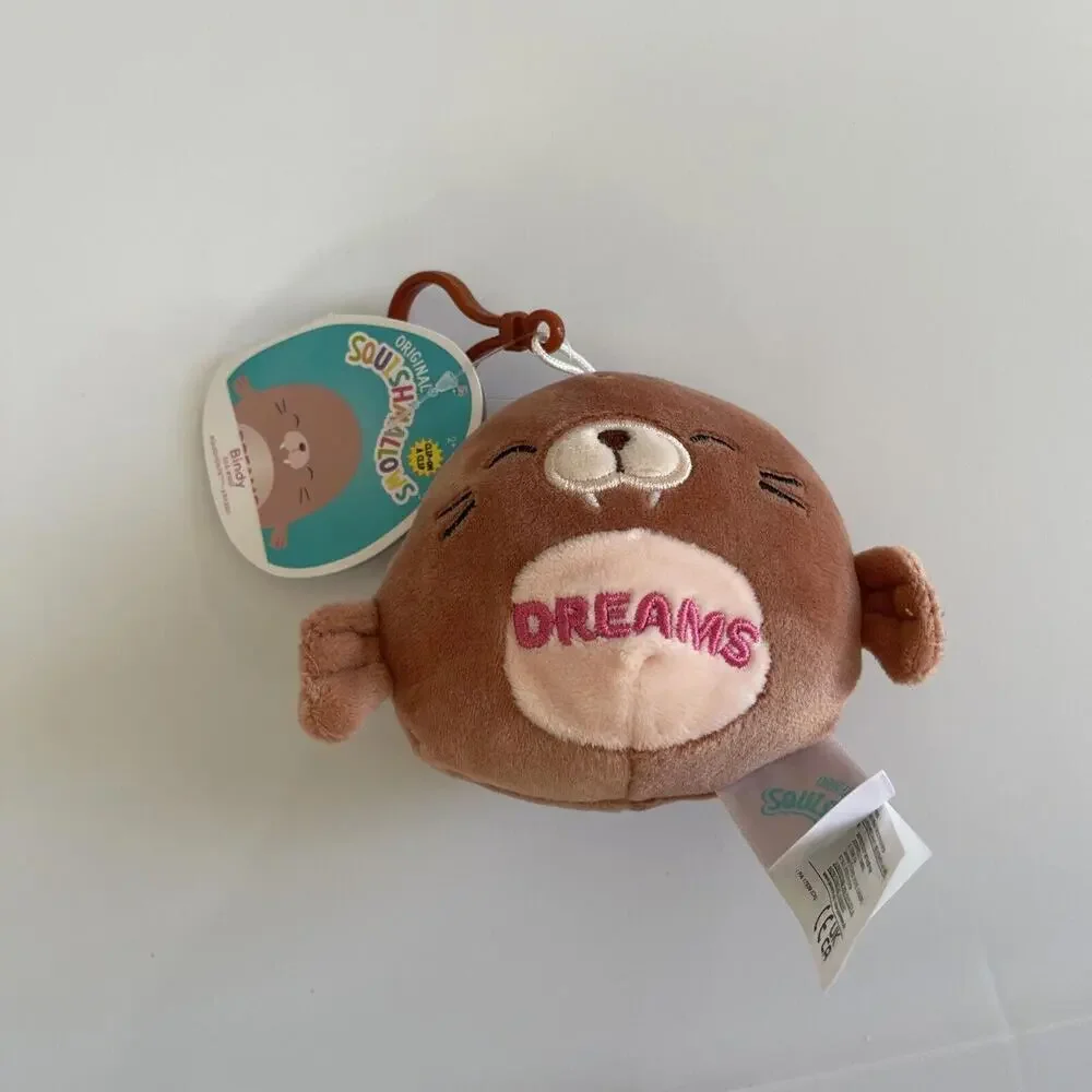NEW 3.5" "Bindy The Walrus" Kellytoy Squishmallow Plush Keychain Clip-On - Picture 1 of 2